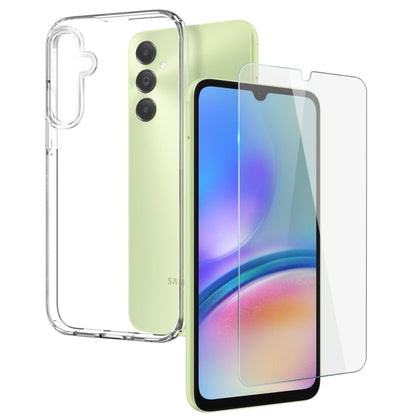 For Galaxy A05s 4G NORTHJO Transparent TPU Phone Case with Tempered Glass Film(Transparent)