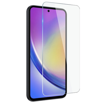 Pour Samsung Galaxy A35 5G NORTHJO Coque de téléphone en TPU transparent avec film en verre trempé (transparent)