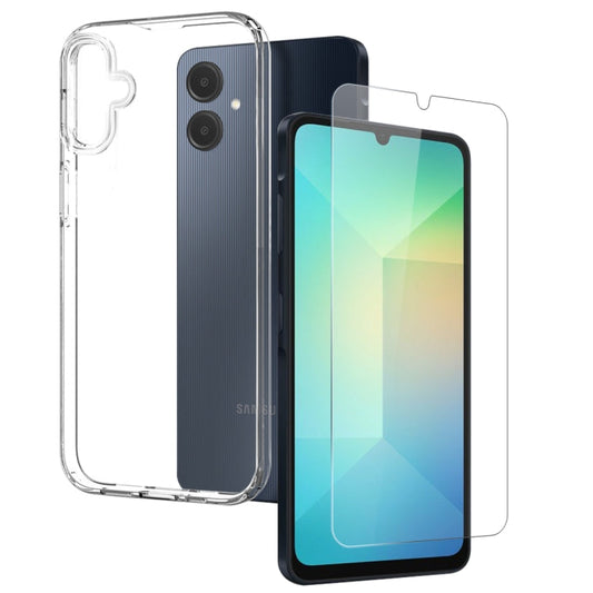 For Samsung Galaxy A06 4G NORTHJO Transparent TPU Phone Case with Tempered Glass Film(Transparent)