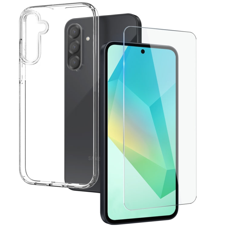 Pour Samsung Galaxy A36 5G NORTHJO Coque de téléphone en TPU transparent avec film en verre trempé (Transparent)