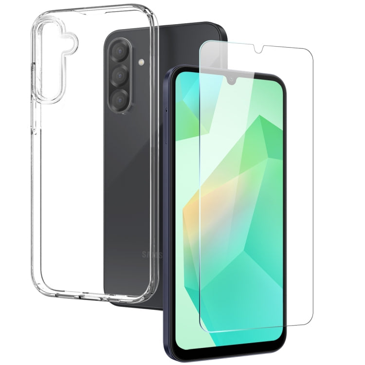 Pour Samsung Galaxy A26 5G NORTHJO Coque transparente en TPU avec film en verre trempé (Transparent)