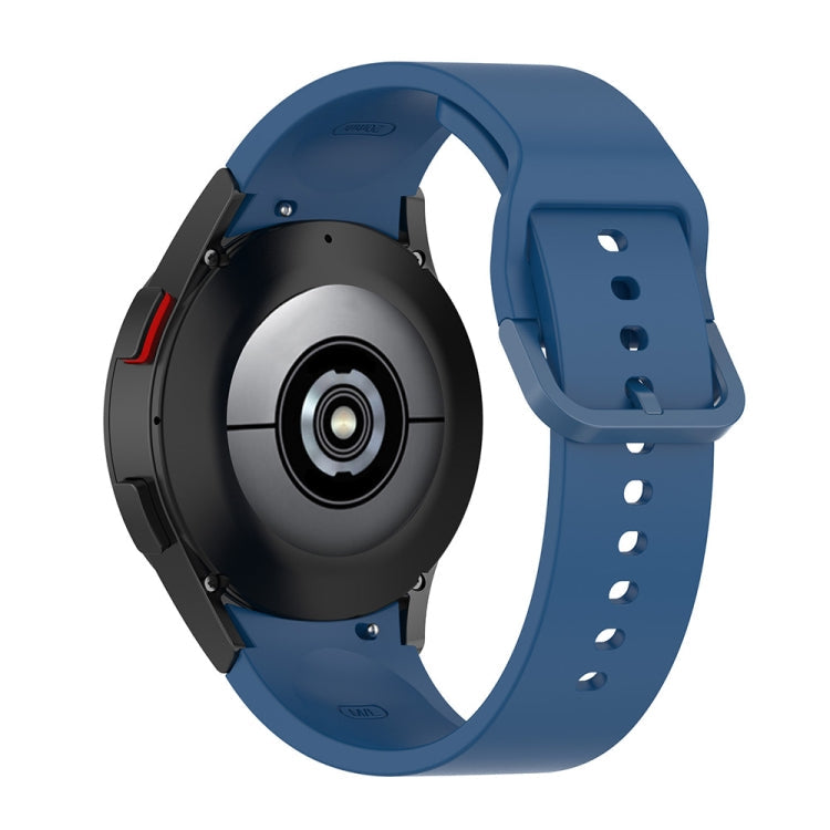 For Samsung Galaxy Watch6 / 6 Classic JUNSUNMAY Solid Color Silicone Adjustable Watch Band(Dark Blue)