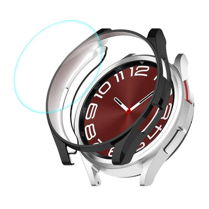 For Samsung Galaxy Watch6 Classic 43mm ENKAY Hat-Prince Electroplated Soft TPU Case + 0.2mm 9H Glass Screen Protector(Black)
