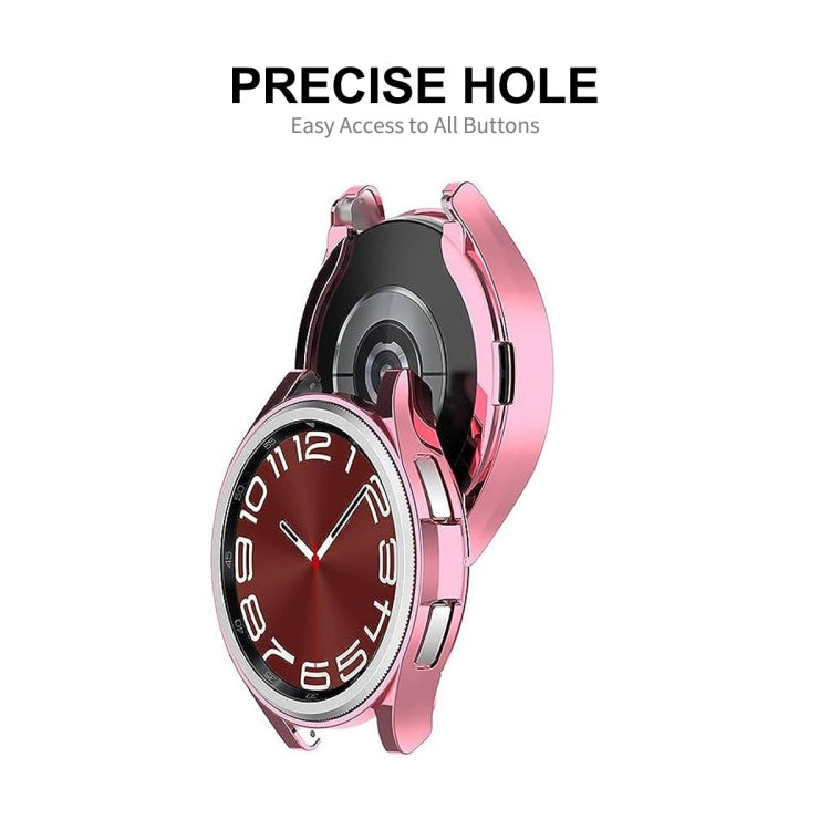For Samsung Galaxy Watch6 Classic 43mm ENKAY Hat-Prince Electroplated Soft TPU Case + 0.2mm 9H Glass Screen Protector(Black)