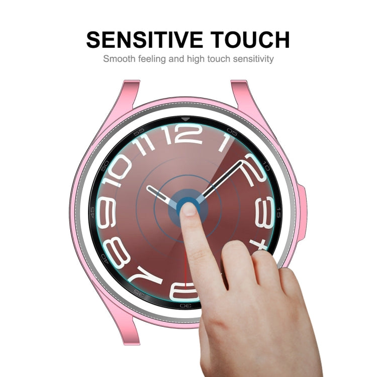 For Samsung Galaxy Watch6 Classic 43mm ENKAY Hat-Prince Electroplated Soft TPU Case + 0.2mm 9H Glass Screen Protector(Black)