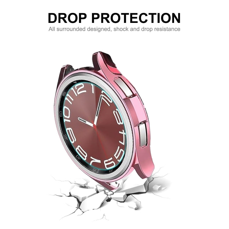 For Samsung Galaxy Watch6 Classic 43mm ENKAY Hat-Prince Electroplated Soft TPU Case + 0.2mm 9H Glass Screen Protector(Black)