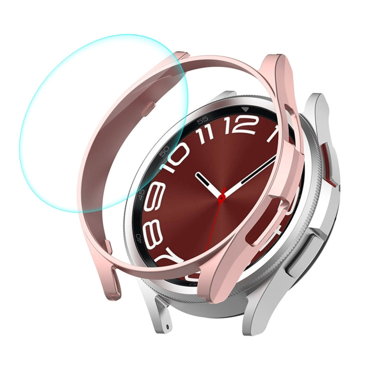 Pour Samsung Galaxy Watch6 Classic 47mm Coque Rigide en PC Électroplaqué ENKAY Hat-Prince + Protecteur d'Écran en Verre 9H de 0,2mm (Or Rose)