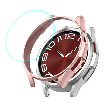 Pour Samsung Galaxy Watch6 Classic 47mm Coque Rigide en PC Électroplaqué ENKAY Hat-Prince + Protecteur d'Écran en Verre 9H de 0,2mm (Or Rose)