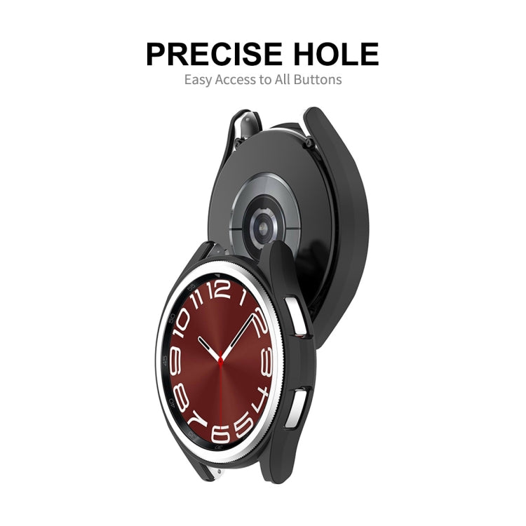 Pour Samsung Galaxy Watch6 Classic 43mm Coque Rigide PC Électroplaqué ENKAY Hat-Prince + Protecteur d'Écran en Verre Trempé 9H 0.2mm (Couleur Starlight)