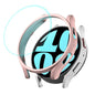 For Samsung Galaxy Watch6 44mm ENKAY Hat-Prince Electroplated Hard PC Case + 0.2mm 9H Glass Screen Protector(Rose Gold)