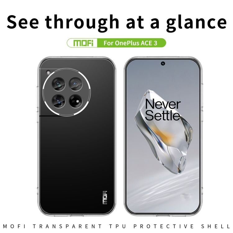 For OnePlus Ace 3 MOFI Ming Series Ultra-thin TPU Phone Case(Transparent)