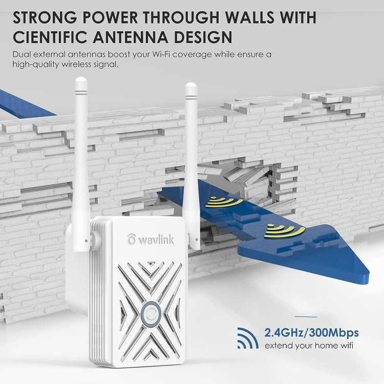 WAVLINK WN578W2 Pour la maison et le bureau, Répéteur WiFi sans fil N300, Amplificateur de signal, Fiche : Prise US