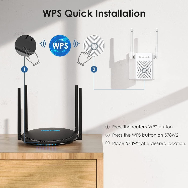 WAVLINK WN578W2 For Home Office N300 WiFi Wireless AP Repeater Signal Booster, Plug:AU Plug