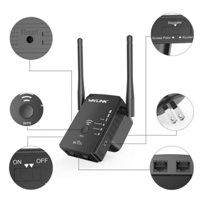 Wavlink WN578R2 With 2 External Antennas N300 Wireless AP/Range Extender/Router, Plug:US Plug