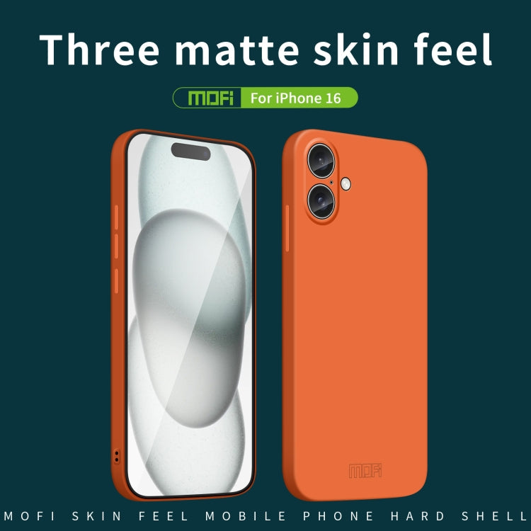 For iPhone 16 MOFI Qin Series Skin Feel All-inclusive PC Phone Case(Orange)