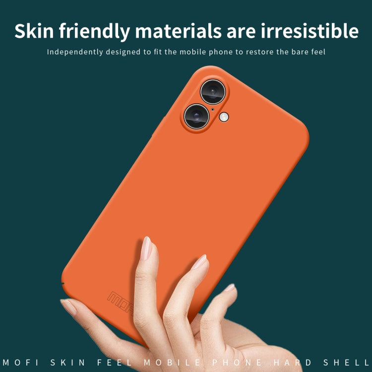 For iPhone 16 MOFI Qin Series Skin Feel All-inclusive PC Phone Case(Orange)