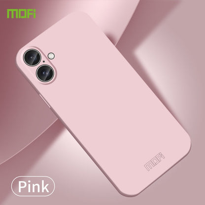 Pour iPhone 16 Plus Étui de téléphone PC tout compris MOFI Qin Series Skin Feel (Rose)