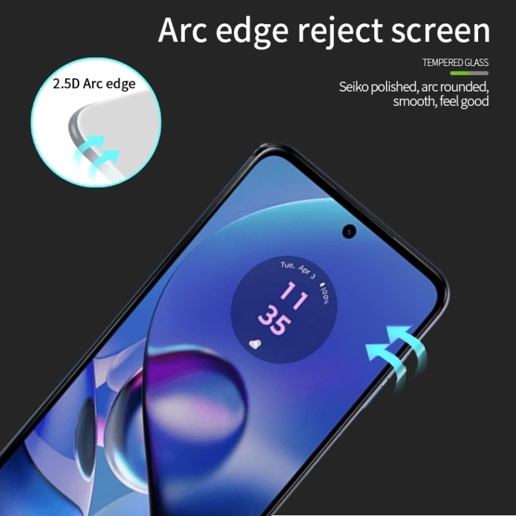 Pour Motorola Moto G64 Film de protection d'écran en verre trempé MOFI 9H 2.5D (noir)