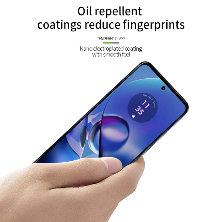 Pour Motorola Moto G64 Film de protection d'écran en verre trempé MOFI 9H 2.5D (noir)