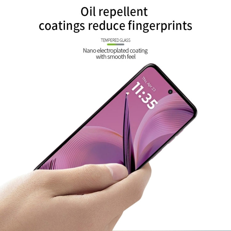 For Motorola Moto G55 MOFI 9H 2.5D Full Screen Tempered Glass Film(Black)