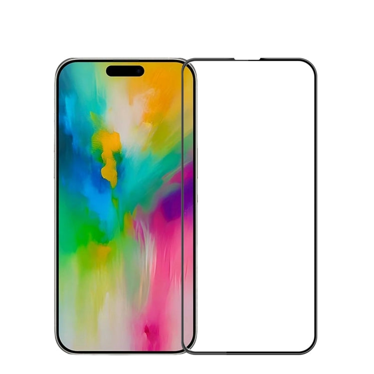 For iPhone 16 MOFI 9H 3D Explosion-proof Curved Screen Tempered Glass Film(Black)