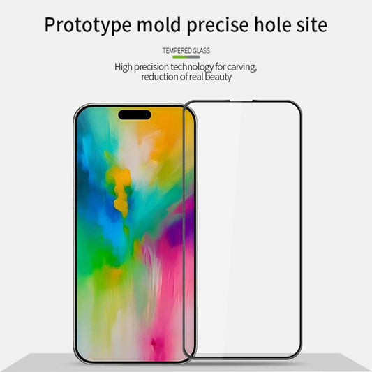 For iPhone 16 Pro MOFI 9H 3D Explosion-proof Curved Screen Tempered Glass Film(Black)