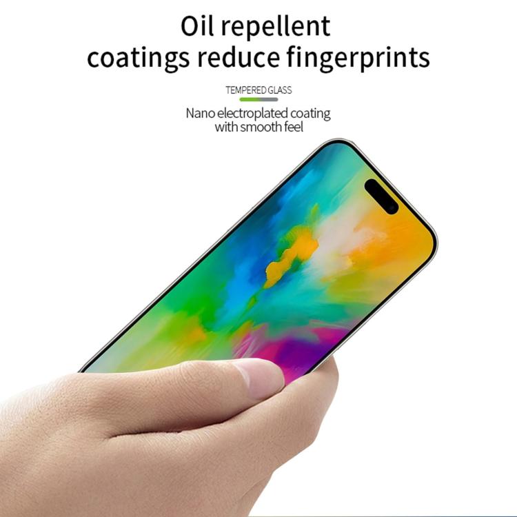 For iPhone 16 Pro MOFI 9H 3D Explosion-proof Curved Screen Tempered Glass Film(Black)