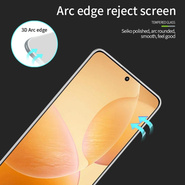 For Xiaomi Poco X6 / X6 Pro MOFI 9H 3D Explosion-proof Curved Screen Tempered Glass Film(Black)