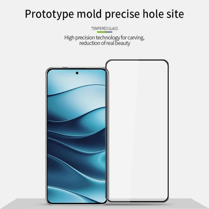 Pour Xiaomi Redmi Note 14 5G MOFI Film de protection d'écran incurvé en verre trempé anti-explosion 3D 9H (Noir)