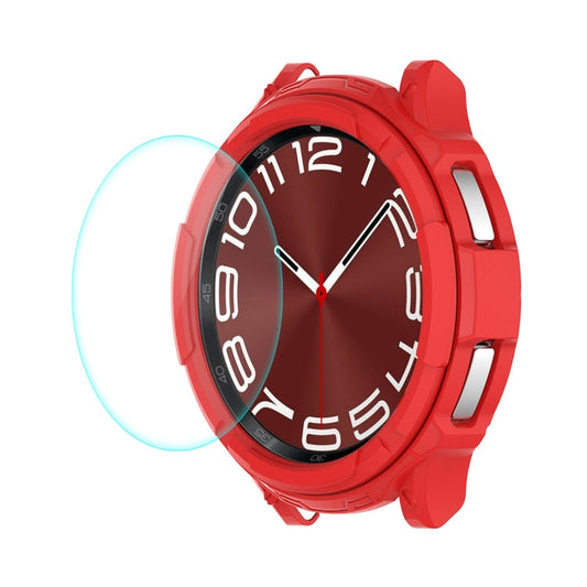 For Samsung Galaxy Watch6 Classic 47mm ENKAY Hat-Prince 2 in 1 TPU Armor Watch Case + 0.2mm 9H Tempered Glass Screen Protector(Red)