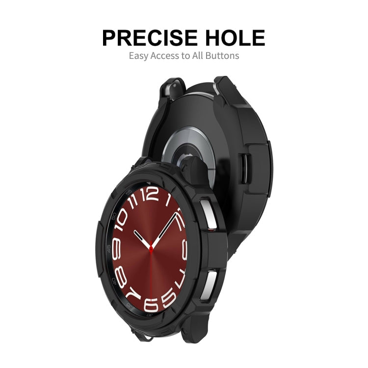 For Samsung Galaxy Watch6 Classic 47mm ENKAY Hat-Prince 2 in 1 TPU Armor Watch Case + 0.2mm 9H Tempered Glass Screen Protector(Dark Blue)