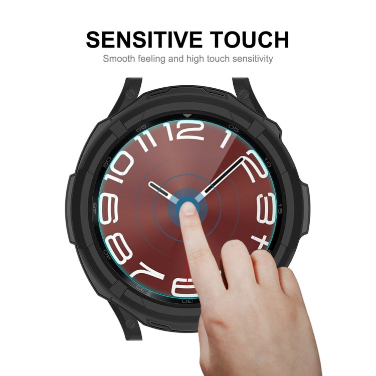 For Samsung Galaxy Watch6 Classic 47mm ENKAY Hat-Prince 2 in 1 TPU Armor Watch Case + 0.2mm 9H Tempered Glass Screen Protector(Dark Blue)