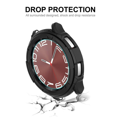 For Samsung Galaxy Watch6 Classic 47mm ENKAY Hat-Prince 2 in 1 TPU Armor Watch Case + 0.2mm 9H Tempered Glass Screen Protector(Dark Blue)