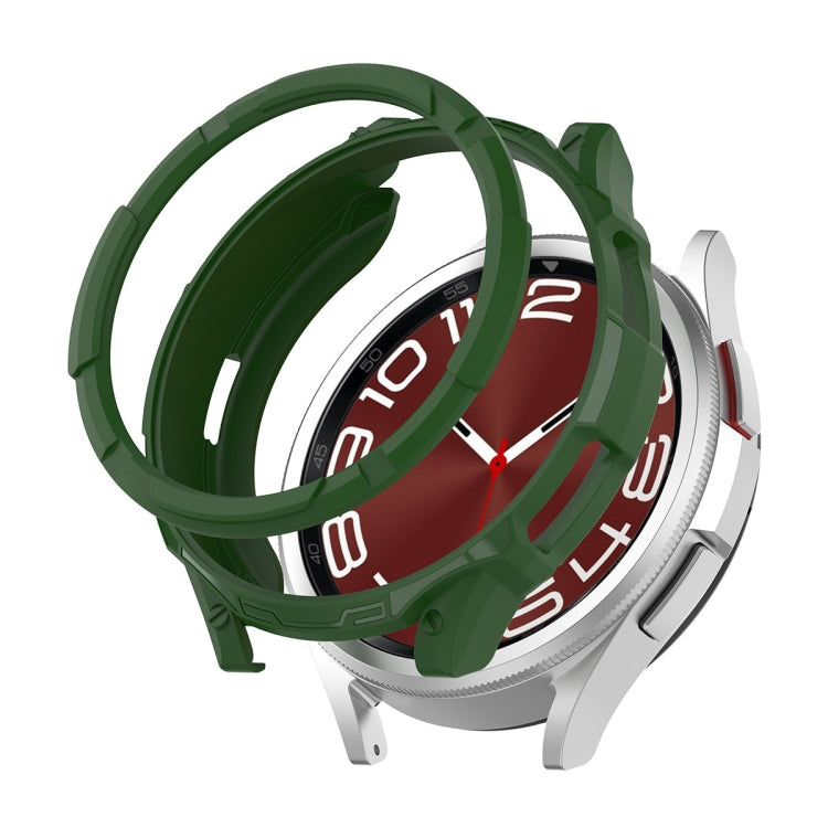Pour Samsung Galaxy Watch6 Classic 43mm ENKAY Hat-Prince 2 en 1 coque de protection TPU Armor + protection d'écran en verre trempé 9H de 0,2mm (vert foncé)