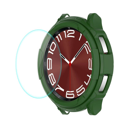 Pour Samsung Galaxy Watch6 Classic 43mm ENKAY Hat-Prince 2 en 1 coque de protection TPU Armor + protection d'écran en verre trempé 9H de 0,2mm (vert foncé)