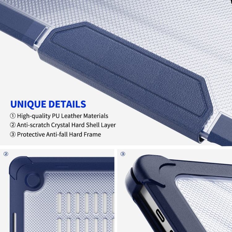 Pour MacBook Air 13,3 A2179/A2337 ENKAY Hat-Prince Étui de protection 3-en-1 avec support Coque rigide avec film de clavier en TPU / protecteur d'écran PET, Version : US (Bleu foncé)