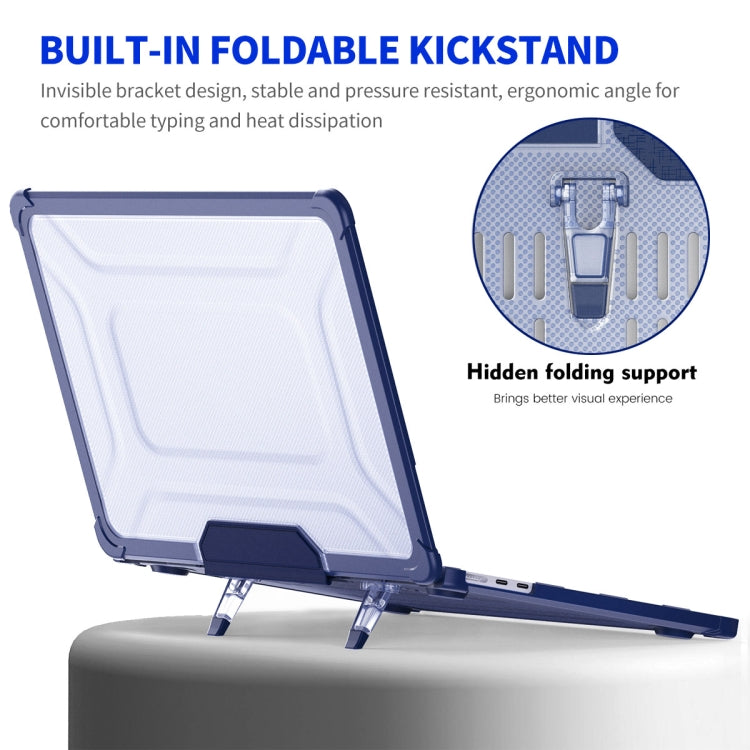 For MacBook Air 13.6 A2681 ENKAY Hat-Prince 3 in 1 Protective Bracket Case Cover Hard Shell with TPU Keyboard Film / PET Screen Protector, Version:US(Dark Blue)