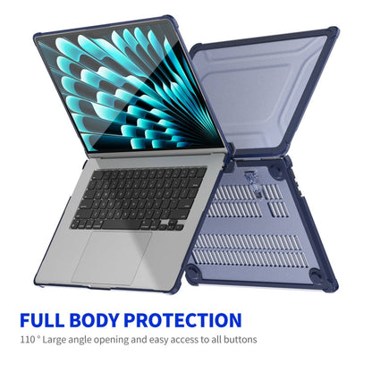 For MacBook Air 15.3 A2941 ENKAY Hat-Prince 3 in 1 Protective Bracket Case Cover Hard Shell with TPU Keyboard Film / PET Screen Protector, Version:US(Black)