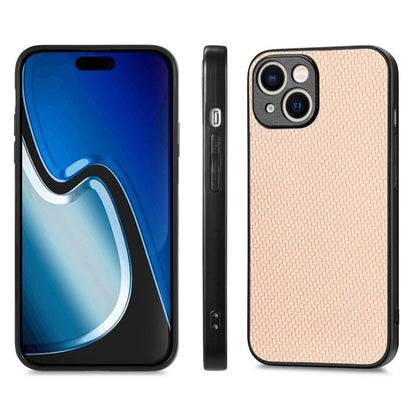 For iPhone 14 ENKAY Fiber Leather Skin PC Phone Case with High Aluminum-silicon Glass Film(Khaki)