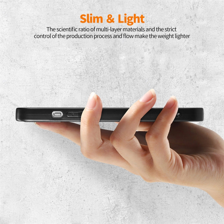 For iPhone 14 ENKAY Fiber Leather Skin PC Phone Case with High Aluminum-silicon Glass Film(Khaki)