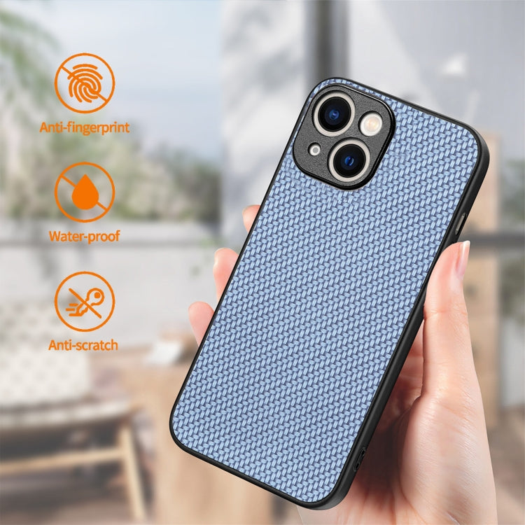 For iPhone 14 ENKAY Fiber Leather Skin PC Phone Case with High Aluminum-silicon Glass Film(Khaki)