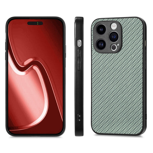 Pour iPhone 14 Pro Coque de téléphone en PC en cuir fibre ENKAY avec film de verre haute teneur en aluminium-silicium (vert)