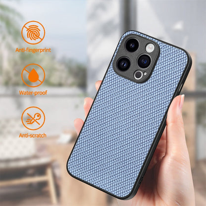 For iPhone 14 Pro ENKAY Fiber Leather Skin PC Phone Case with High Aluminum-silicon Glass Film(Green)