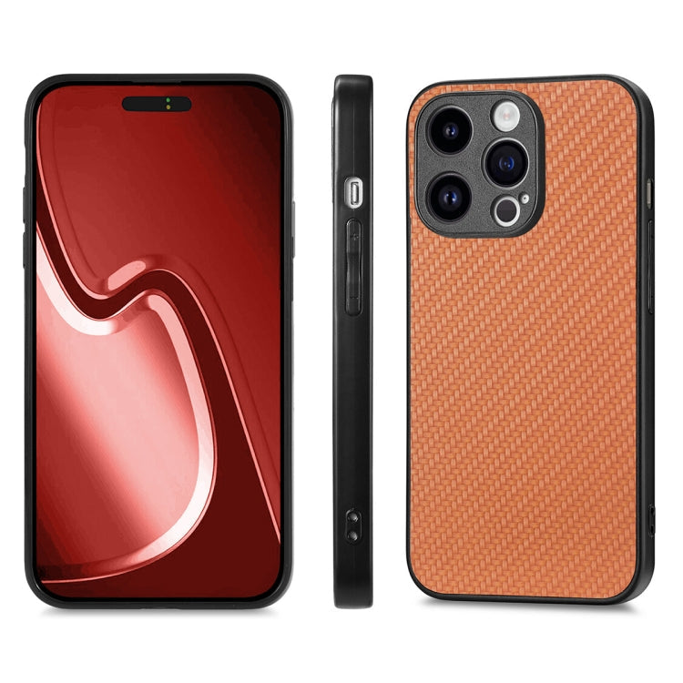 For iPhone 14 Pro Max ENKAY Fiber Leather Skin PC Phone Case with High Aluminum-silicon Glass Film(Brown)