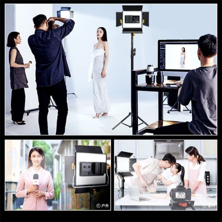 VLOGLITE W660S For Video Film Recording 3200-5600K Lighting LED Video Light with Tripod, Plug:EU Plug