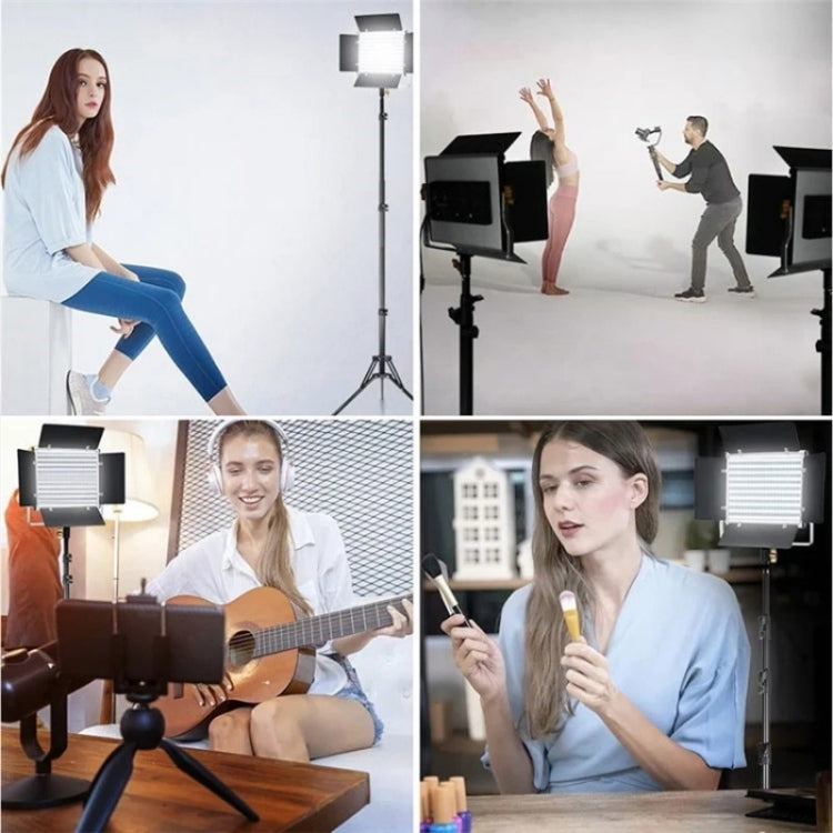 VLOGLITE W660S For Video Film Recording 3200-5600K Lighting LED Video Light with Tripod, Plug:EU Plug