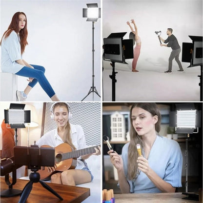 VLOGLITE W660S For Video Film Recording 3200-5600K Lighting LED Video Light with Tripod, Plug:EU Plug