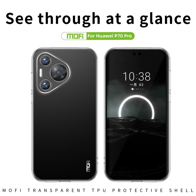 Pour la coque de téléphone ultra-fine en TPU MOFI Ming Series pour Huawei Pura 70 Pro (transparente)