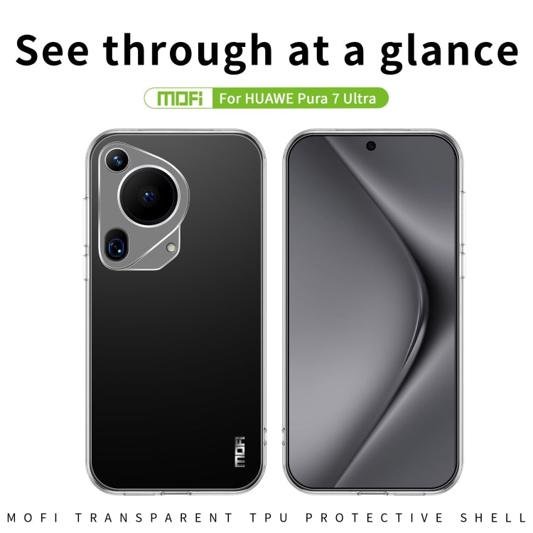 Pour Huawei Pura 70 Ultra MOFI Ming Series Coque de téléphone TPU ultra-fine (transparent)