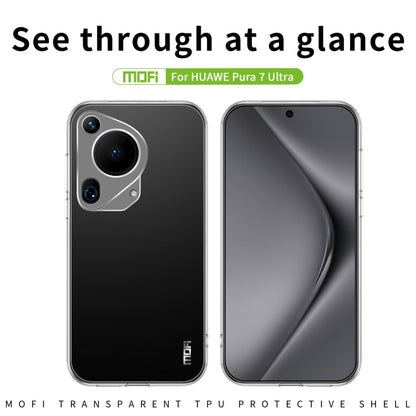 Pour Huawei Pura 70 Ultra MOFI Ming Series Coque de téléphone TPU ultra-fine (transparent)